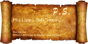 Philippi Sándor névjegykártya